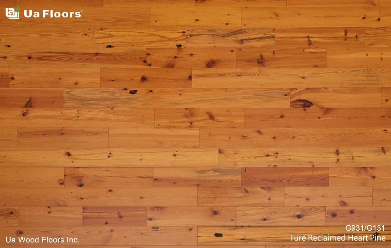 True Reclaimed Heart Pine Hardwood, Unfinished Engineered Heart Pine Flooring