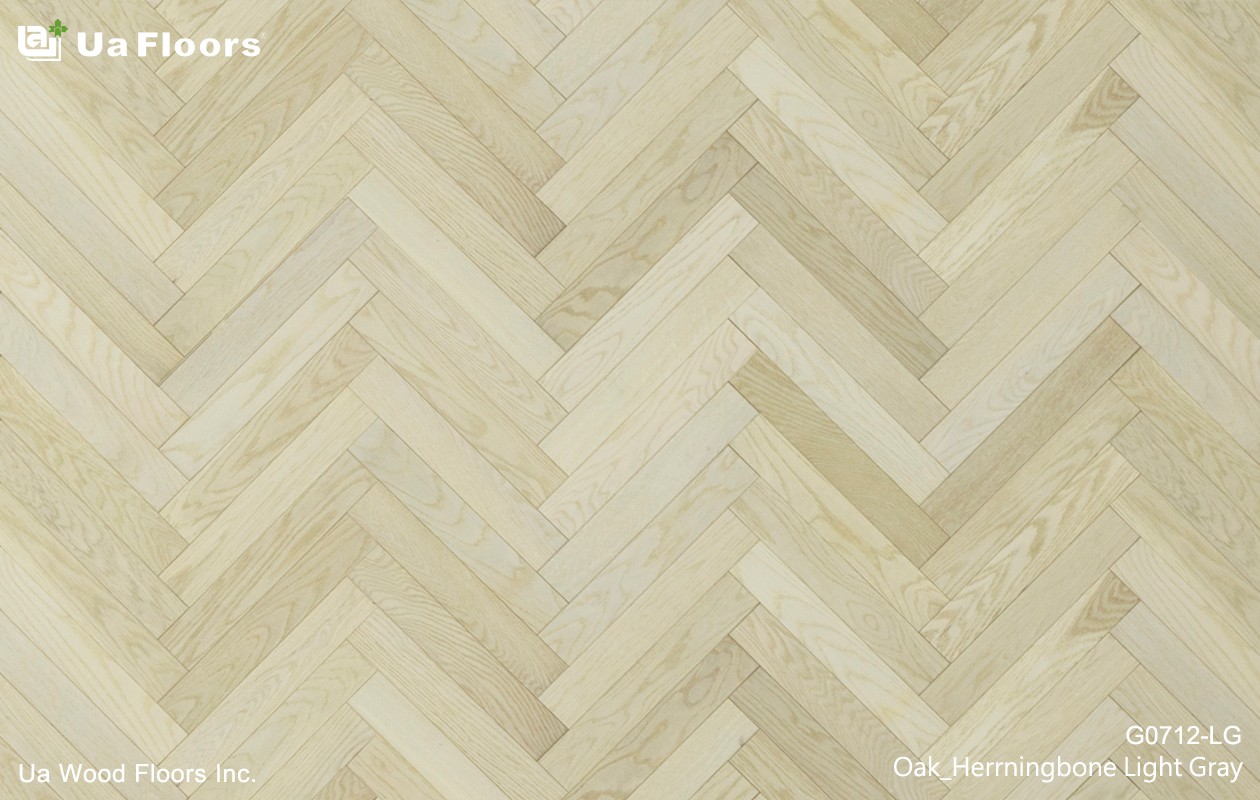 Ua Floors - PRODUCTS|Oak Herringbone Light Gray Engineered Hardwood Flooring
