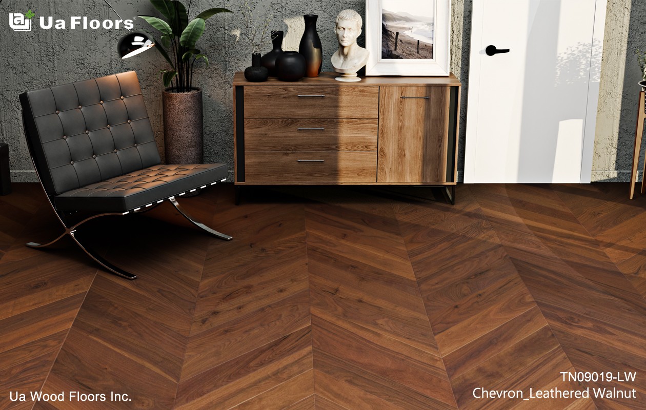 Ua Floors - PRODUCTS|Chevron_Leathered Walnut