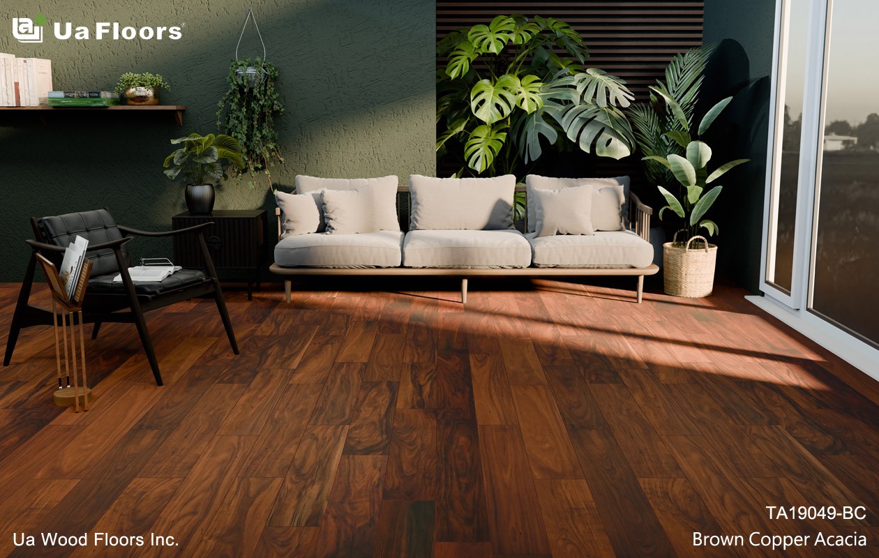 Ua Floors - PRODUCTS|Brown Copper Acacia Engineered Hardwood Flooring