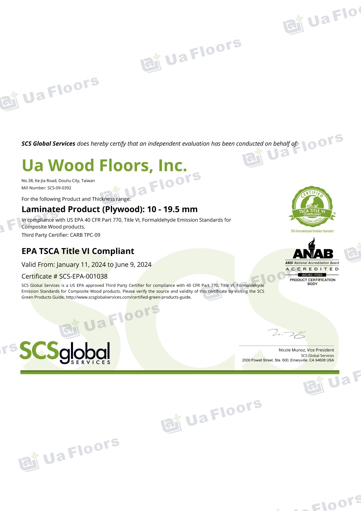Ua Floors - EPA