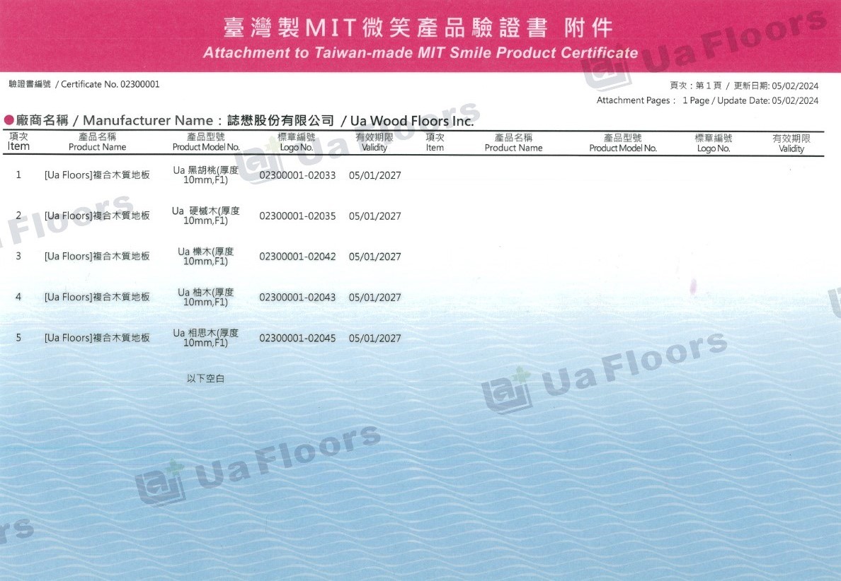 Ua Floors - MIT認證_10mm